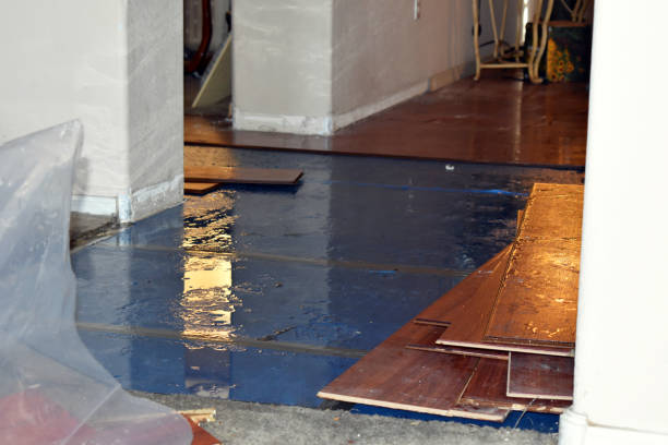 Professional Flood Damage Restoration technician working in Canterbury, NH